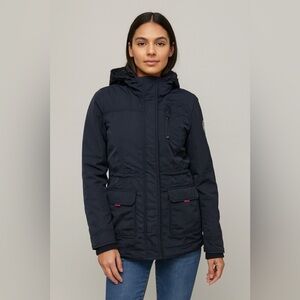 Abercrombie & Fitch Women’s Navy Hooded Parka Jacket Size L Winter Coat